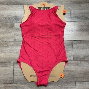 Roots One Piece Bathing Suit Size 16 Pink Swim